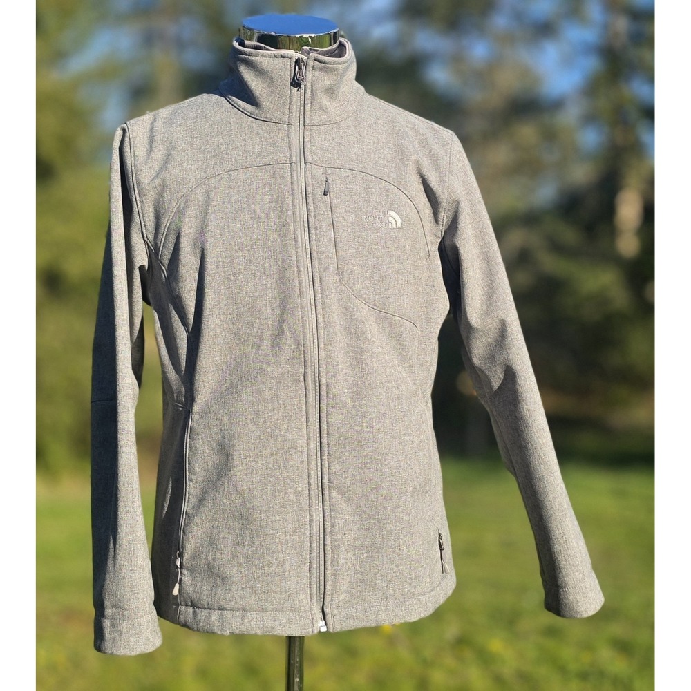 The North Face WindWall Softshell Jacket Womens Size XL Full Zip Light Gray Coat